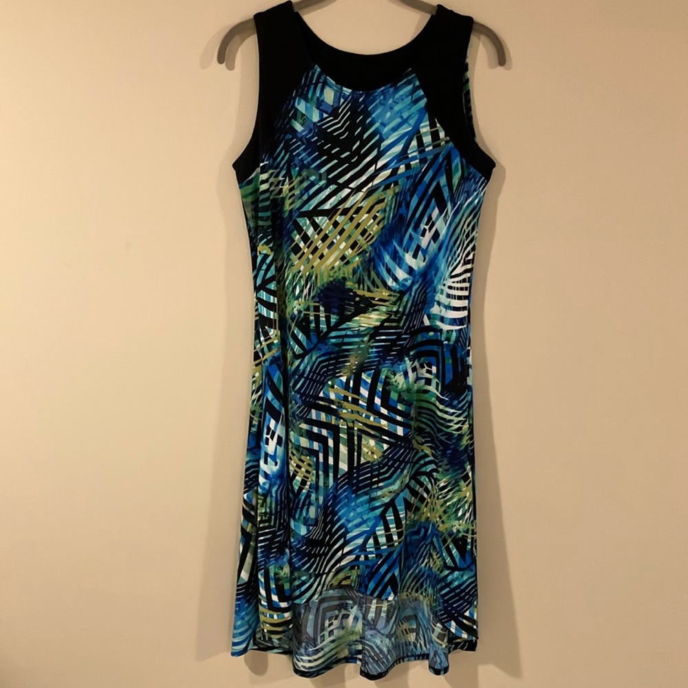 Vibrant Blue and Green High Low Dress